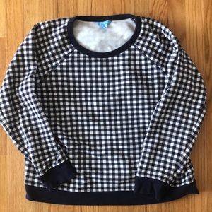 Draper James Navy Gingham Sweatshirt